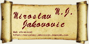 Miroslav Jakovović vizit kartica